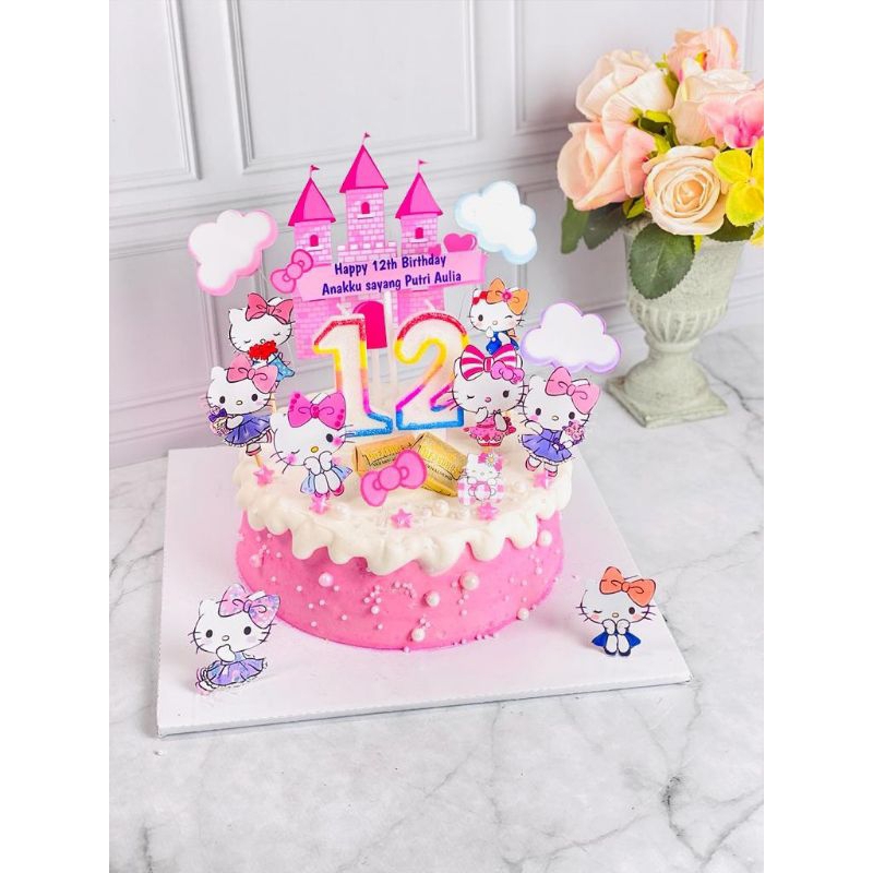 Jual kue ulang tahun birthday hello Kitty topper | Shopee Indonesia