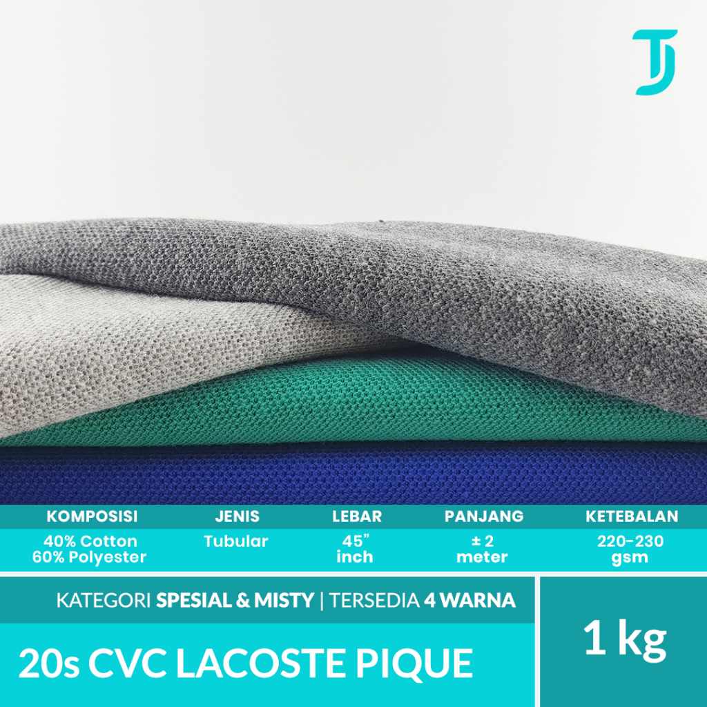 Jual 20s Cvc Lacoste Pique Kain Bahan Polo Shirt 1 Kg Kategori