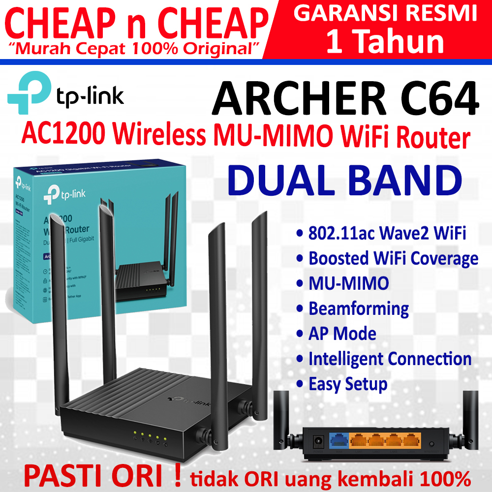 Jual TP-Link Archer C64 - TPLink C 64 Router Dual Band Access Point ...