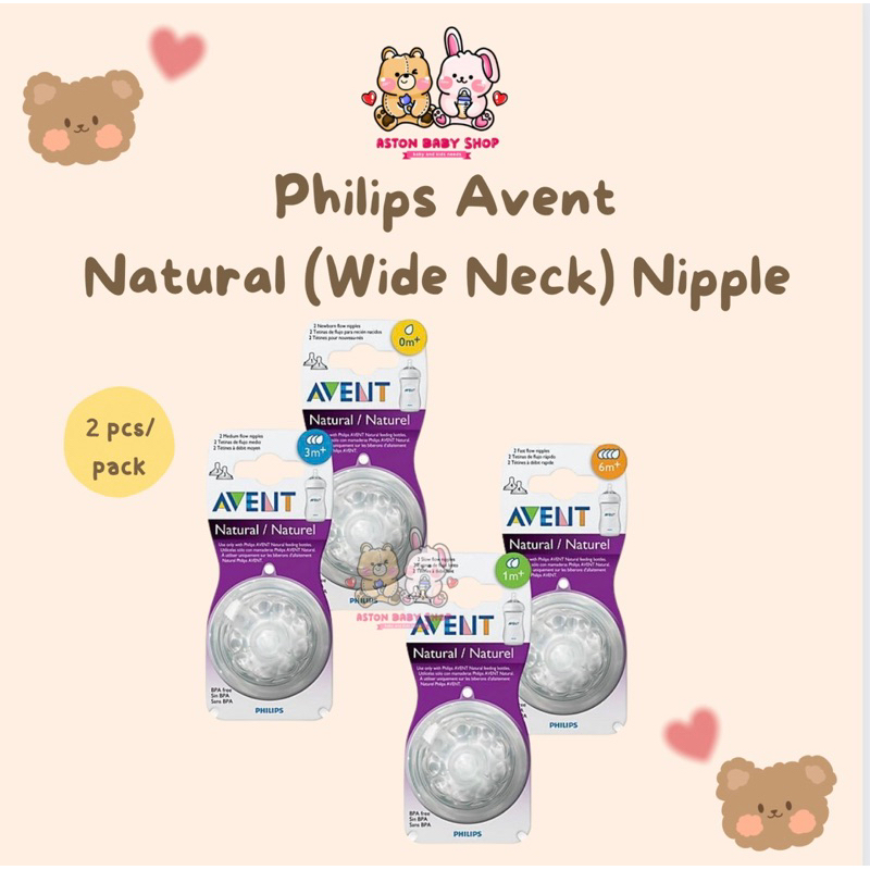 Jual Philips Avent Natural Wide Neck Teat Avent Natural Wide Neck