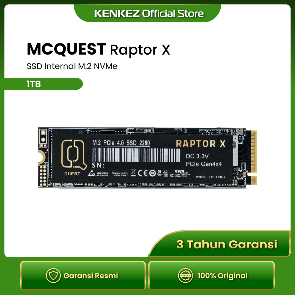 Jual MCQUEST Digital Raptor X SSD Internal 1TB M.2 NVMe 2280 Gen 4x4 ...
