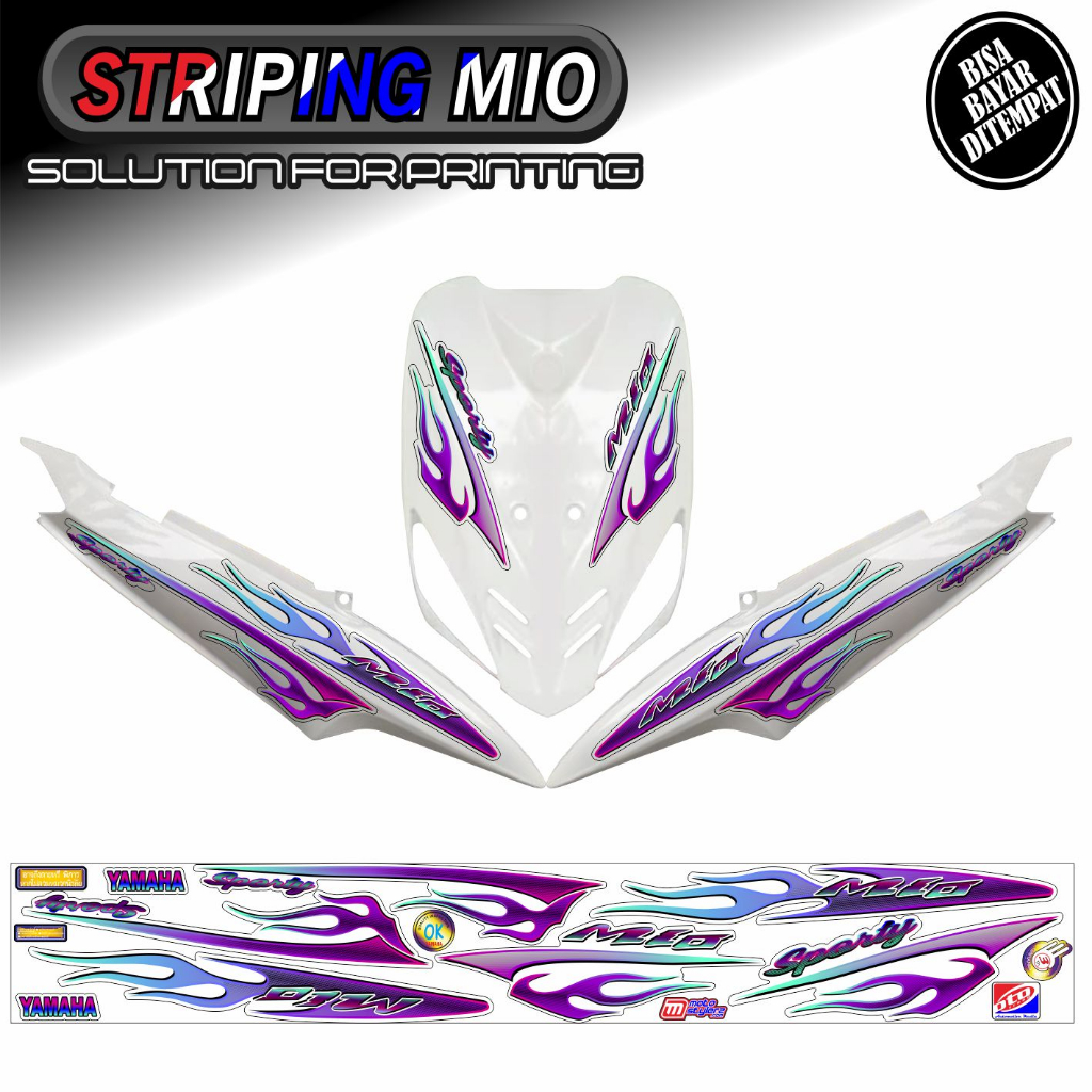 Jual STRIPING VARIASI MIO SPORTY / MIO SMILE MOTIF API STICKER TWOT0NE ...