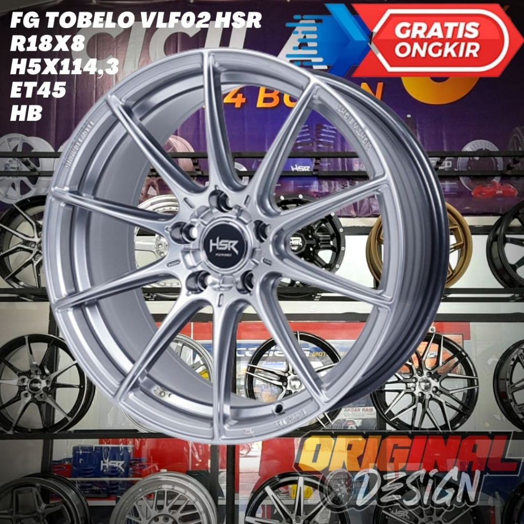 Jual Velg Mobil Ring 18 HSR FG TOBELO R18 Hyper Black Untuk Civic