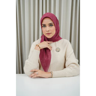 Monogram Scramble Voile Square - Viva Magenta