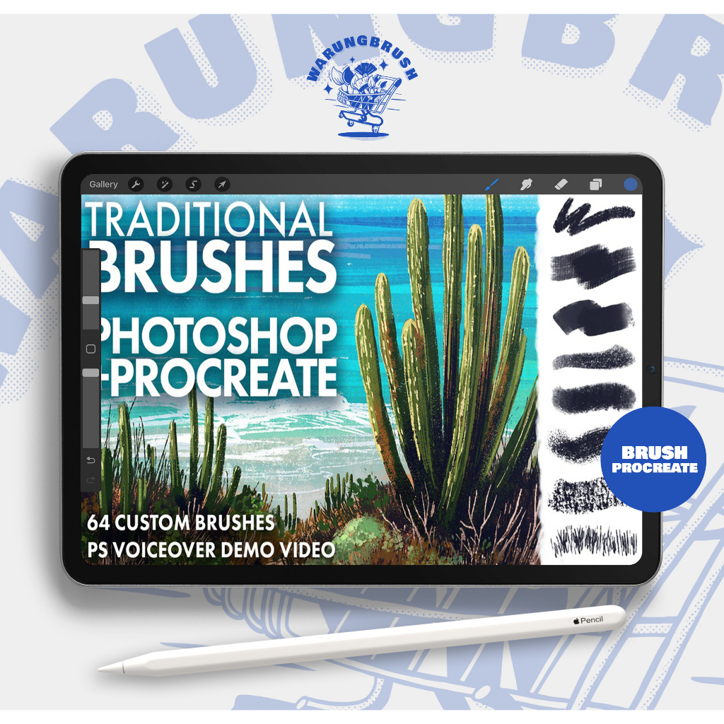 Jual Traditional Texture Brushes for Photoshop and Procreate BP0027 ...