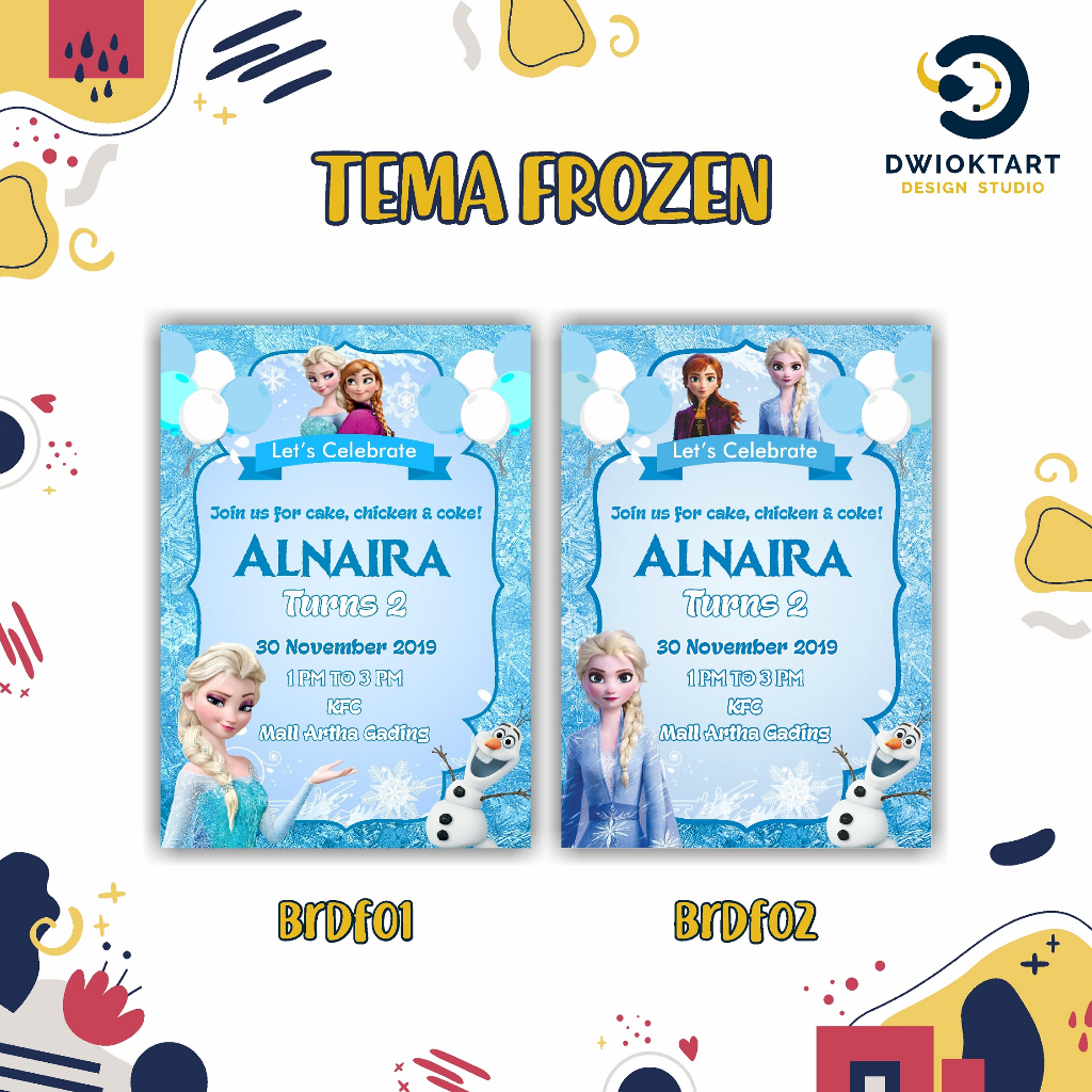 Jual Undangan DIgital Ulang Tahun Tema Frozen | Shopee Indonesia