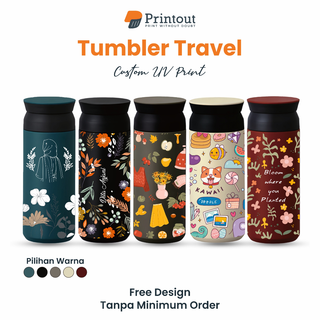 Jual PRINTOUT Tumbler Termos Stainless Japan 500ml Botol Minum Custom