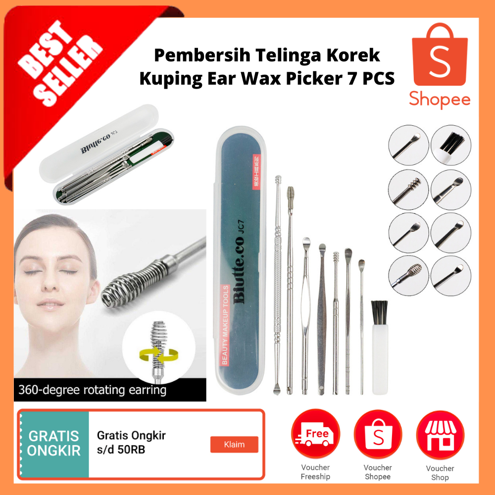 Jual Pembersih Telinga Korek Kuping Ear Wax Picker 7 PCS / Set ...