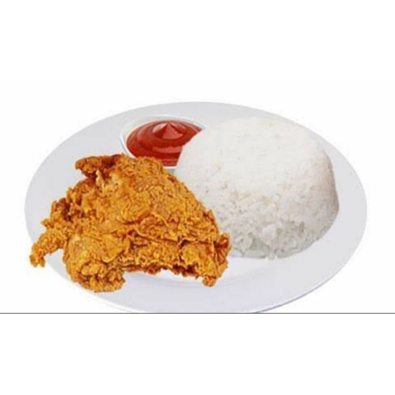 Jual Paket Nasi Ayam Krispi Crispy Fried Chicken Dengan Saos Murah Enak