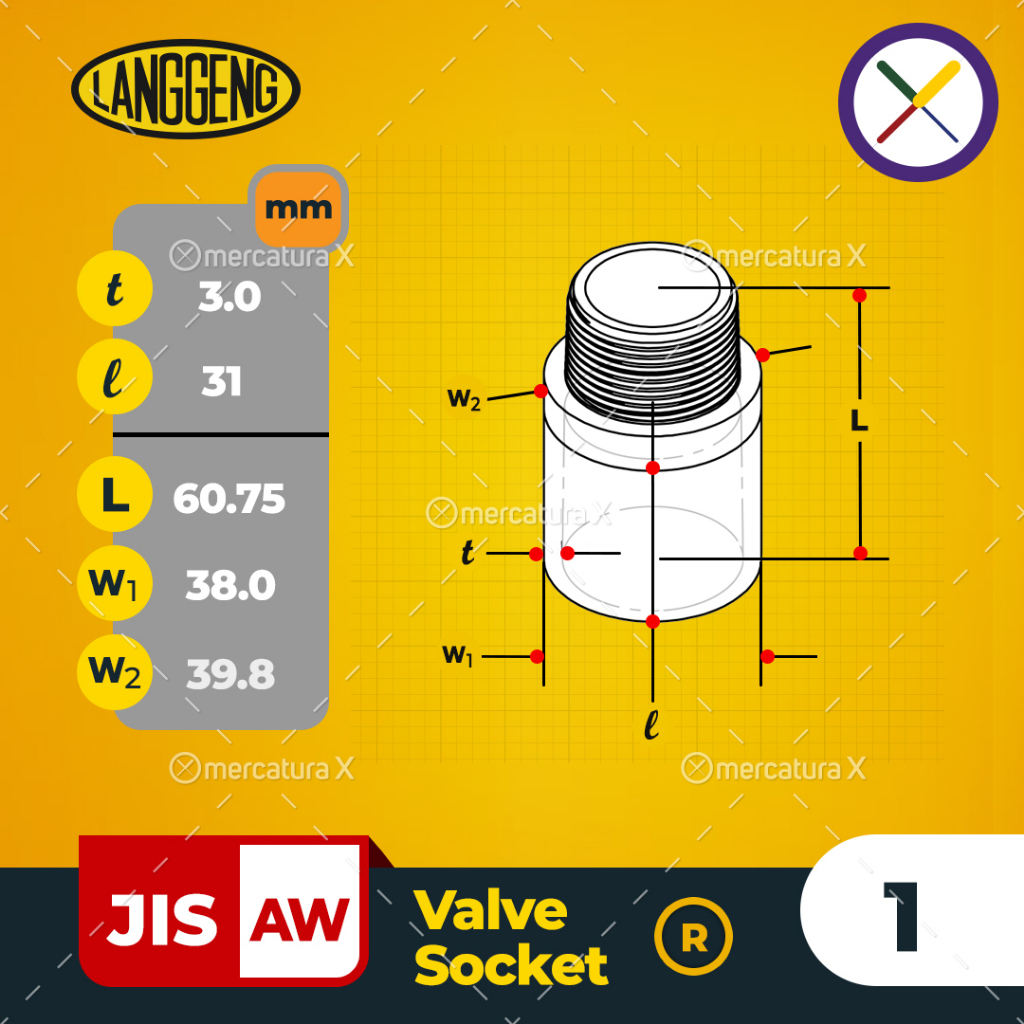 Jual Valve Socket Round JIS-AW 1