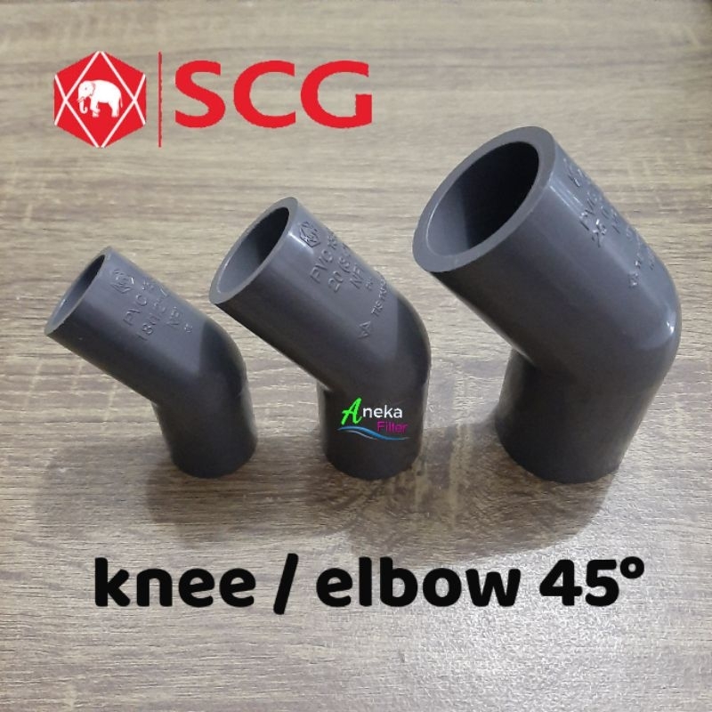 Jual knee 45 derajat elbow aw keni scg sambungan pipa pvc | Shopee ...