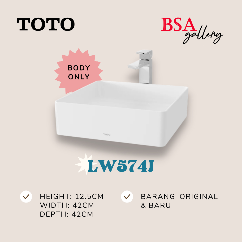 Jual Wastafel Toto Lw574j Body Only Washtafel Meja Lw 574 Ori Toto Shopee Indonesia 8290