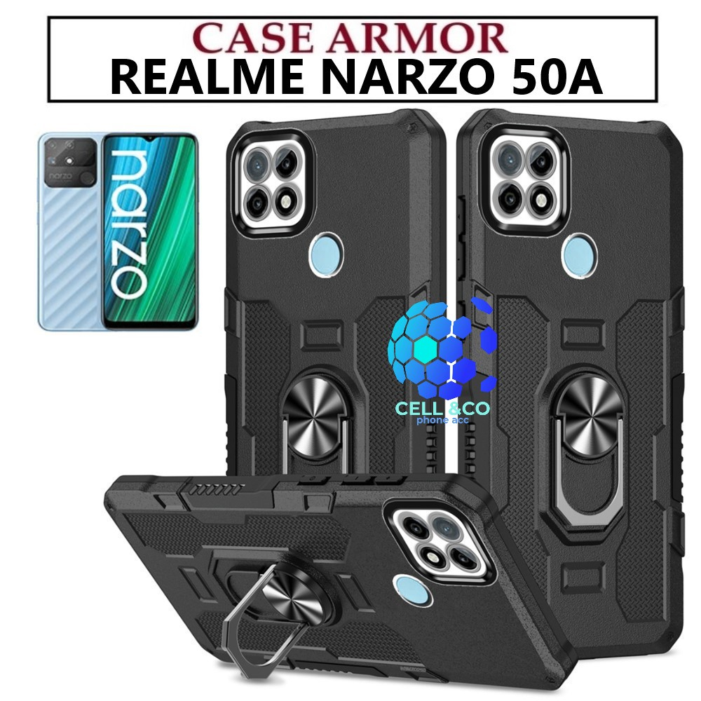Jual Case Armor REALME NARZO 50A Iring Cincin Magnetic Kesing Hp