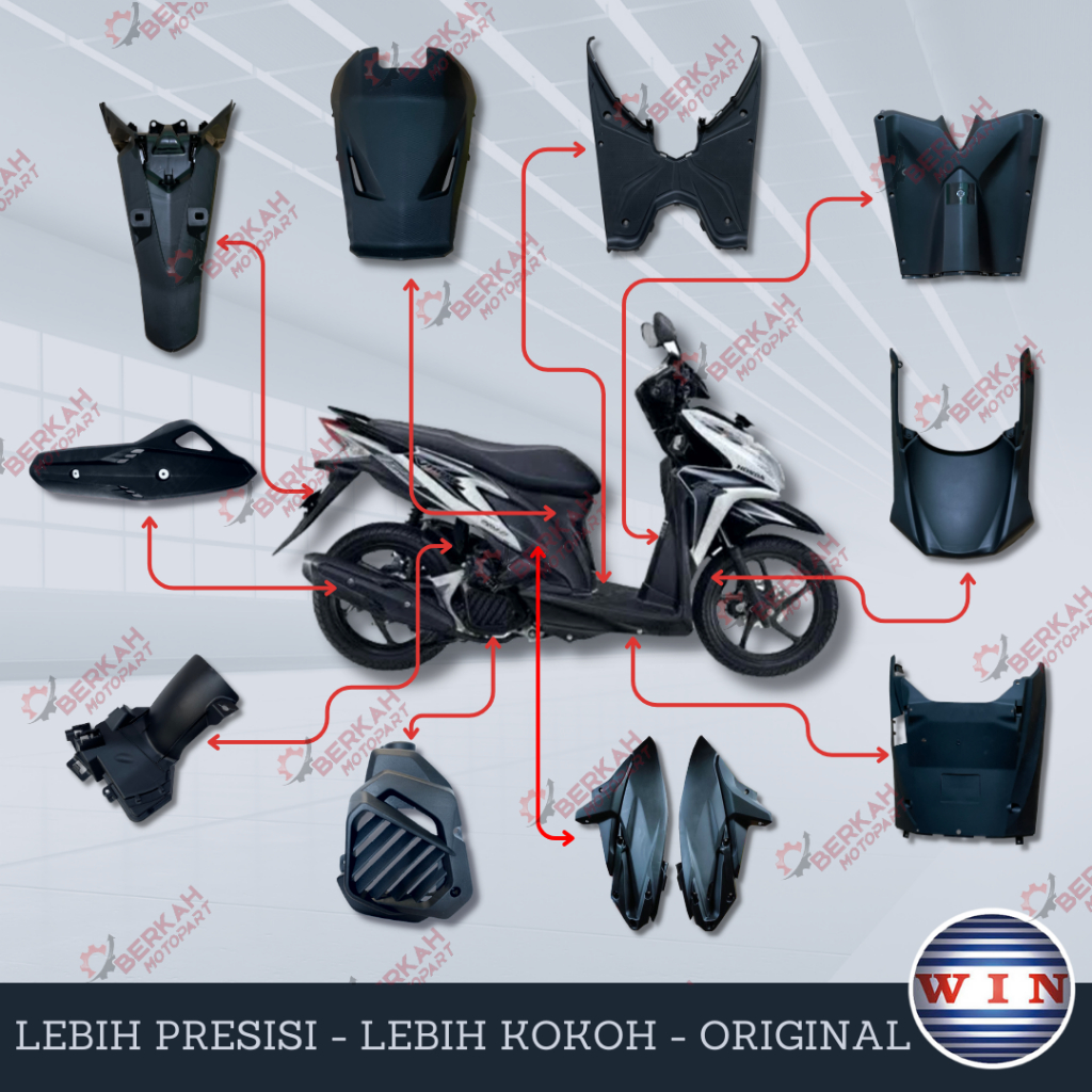 Jual Cover Dek Dasbor Bodi Body Kasar Full Fullset Honda Vario Techno 125 Fi Injeksi Old 2012