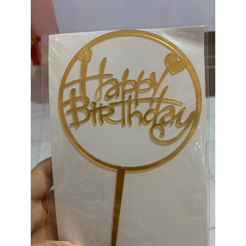 Jual Cake Topper Acrylic Ulang Tahun Cake Toper Happy Birthday Cake