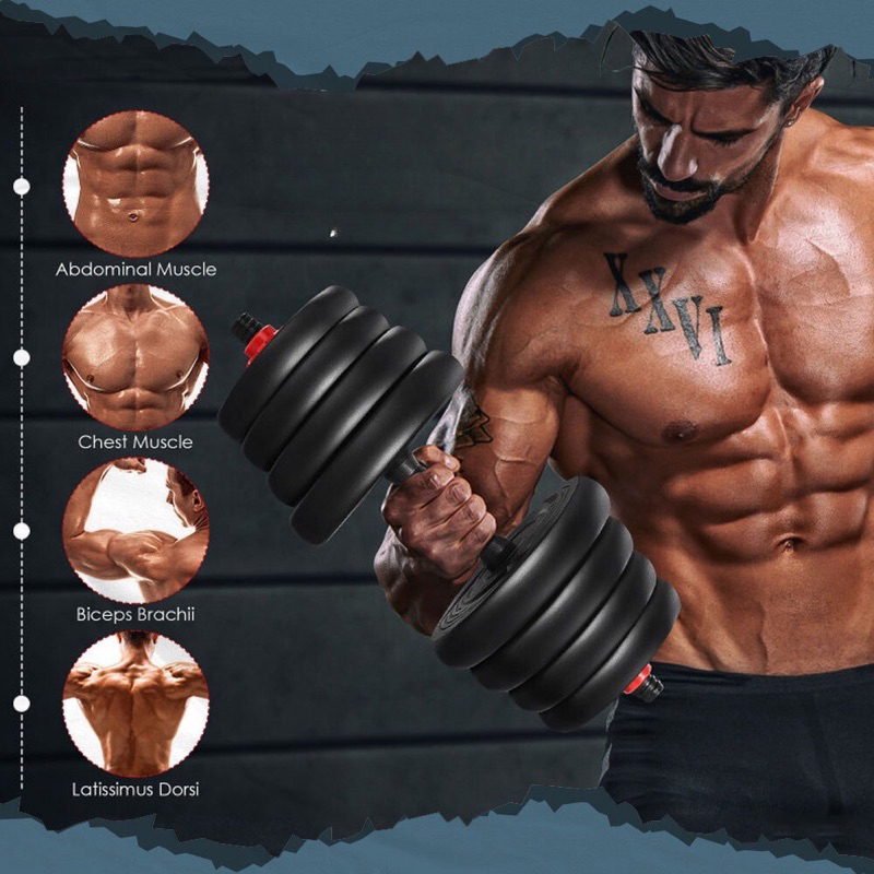 Jual barbel set dumbbell set pvc 30 kg 3 in one dumbel pvc dumble ...