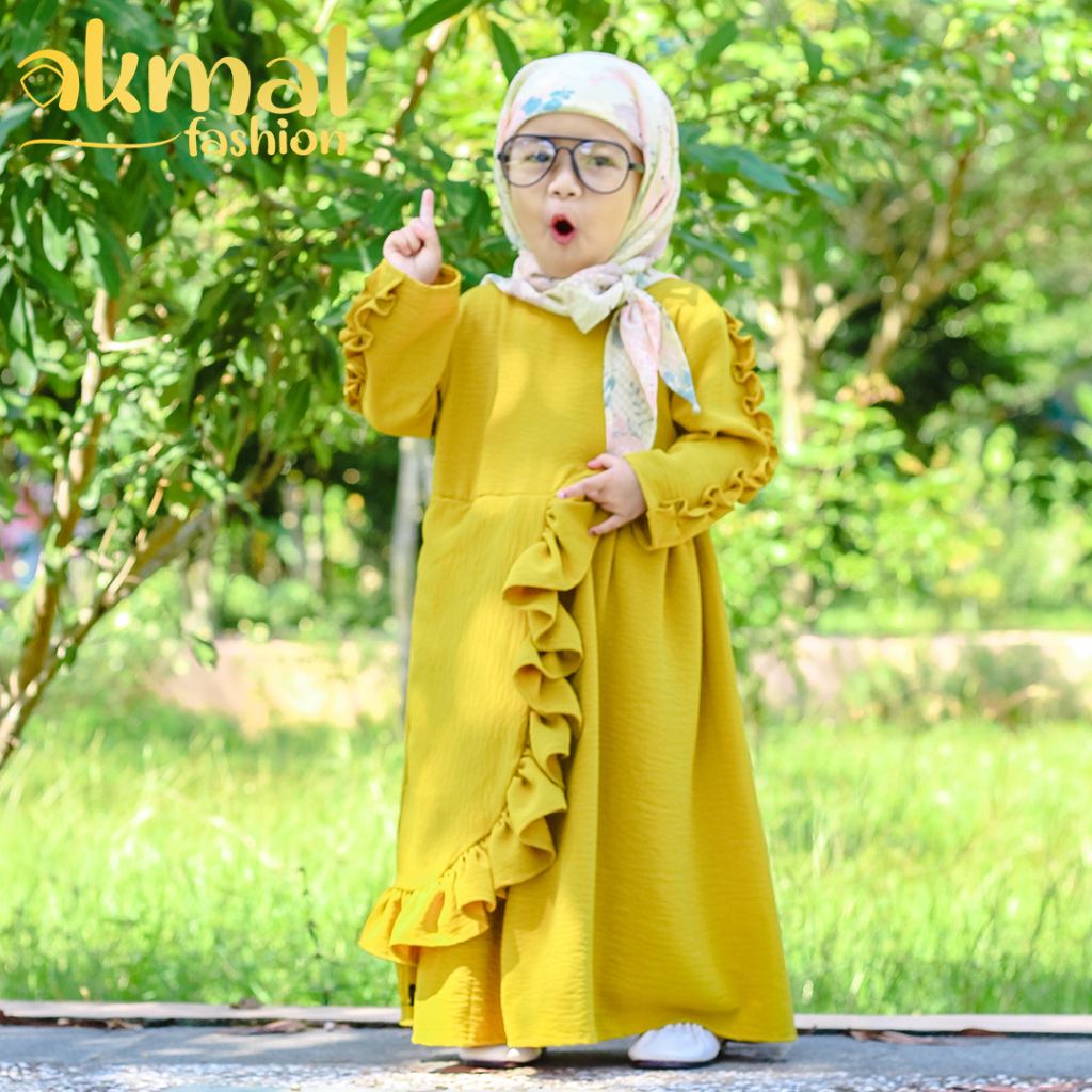 Jual Akmal Fashion Baju Gamis Anak Perempuan Muslim Cringkle Airflow