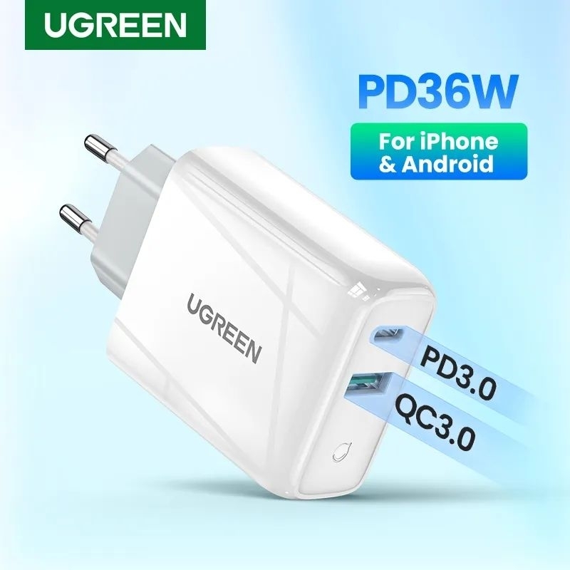 Jual Ugreen 36W Dual USB Wall Charger PD QC 3.0 4.0 Quick Charge Power ...