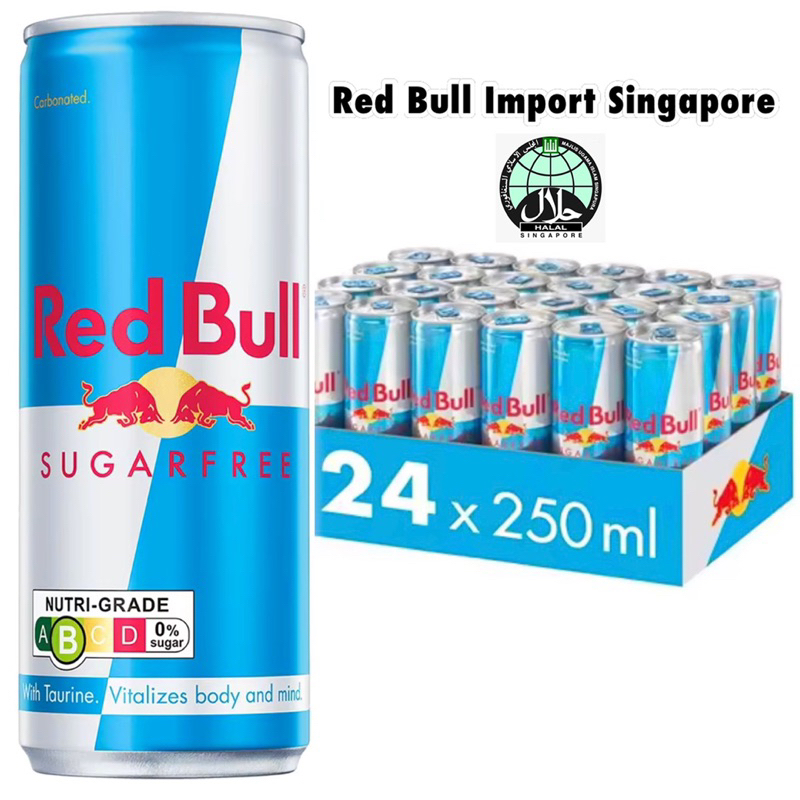Jual Red bull energy drink sugar free import singapore (HALAL) Shopee Indonesia