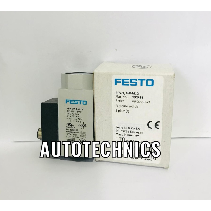 Jual PRESSURE SWITCH FESTO PEV-1/4-B-M12 192488 READY STOCK | Shopee ...