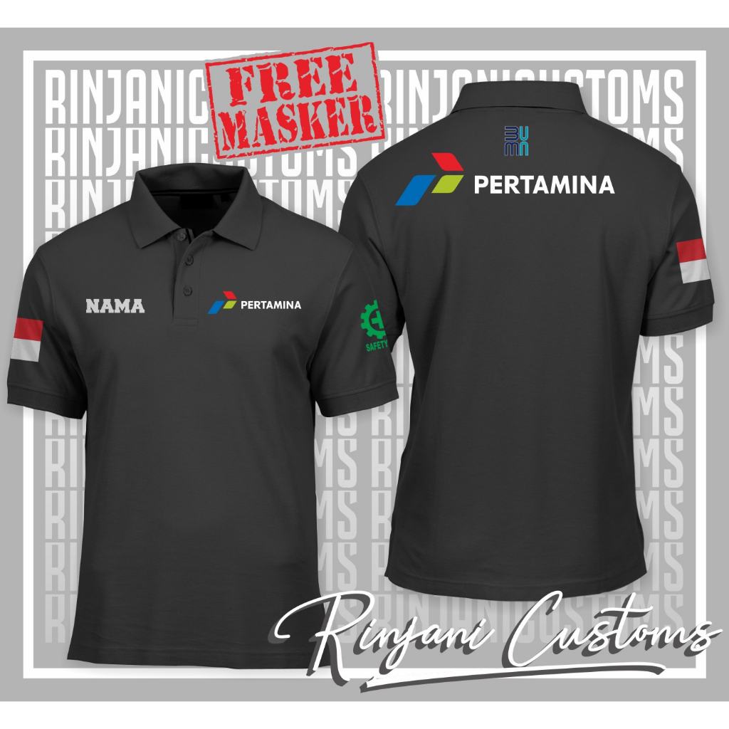 Jual Kaos Polo Pertamina Gratis Nama Dan Masker Polo Pt Pertamina