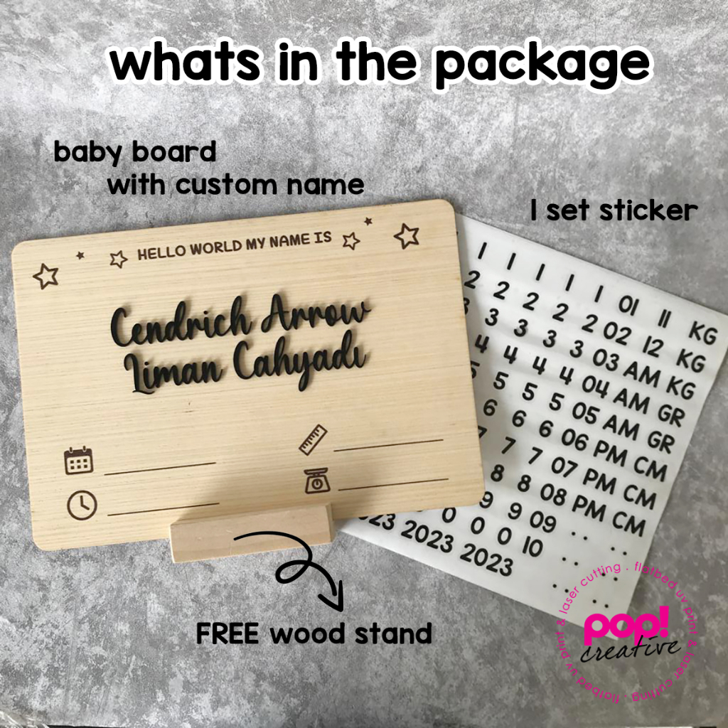 Jual Baby Board Papan Nama Biodata Bayi Hospital Board Kado Kelahiran ...