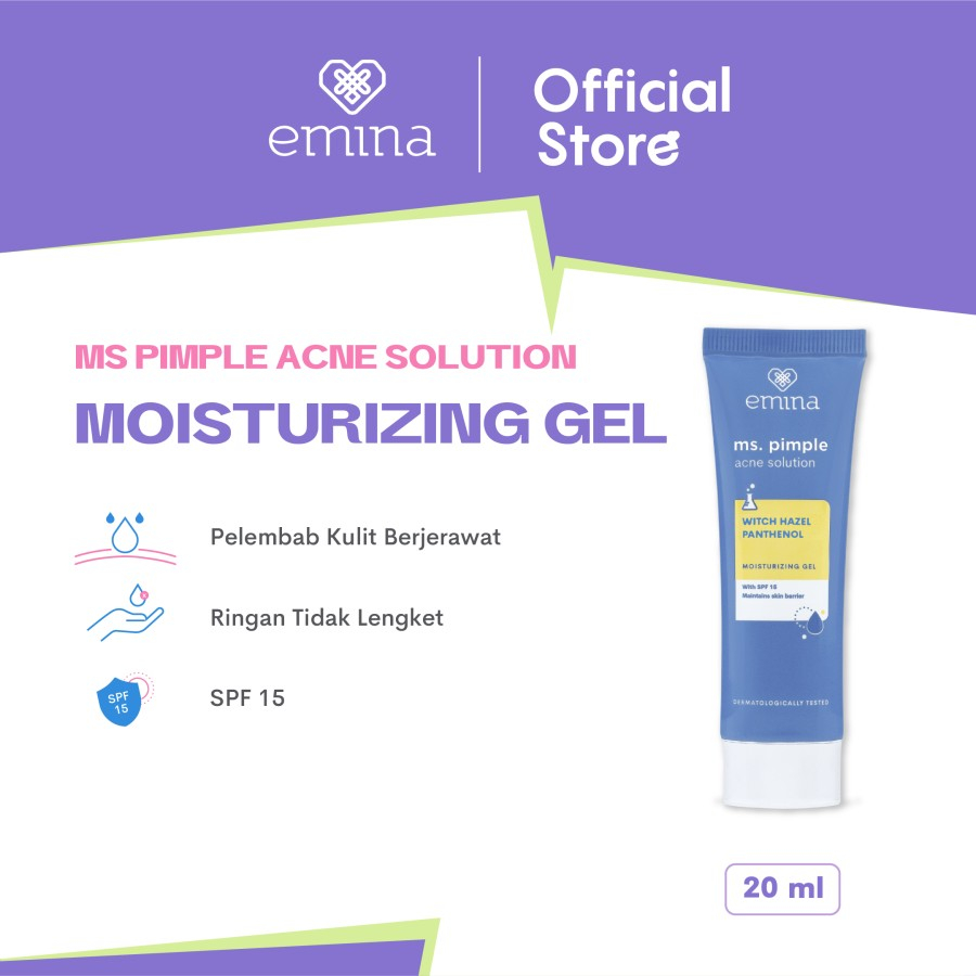Jual emina ms pimple acne solution moisturizer gel 20ml Shopee Indonesia