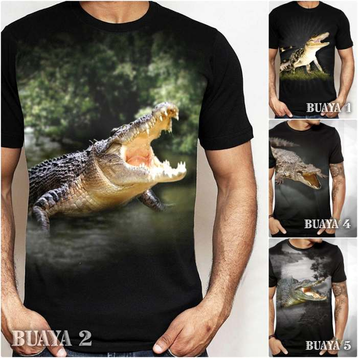 Jual KAOS BUAYA Alligator Crocodile T-shirt Baju Gambar Reptil Kaos ...