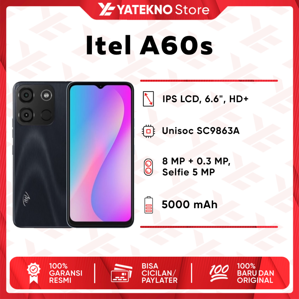 Jual (ORIGINAL) Itel A60s 4/64GB + 4/128GB GARANSI RESMI ~ NEW | Shopee ...