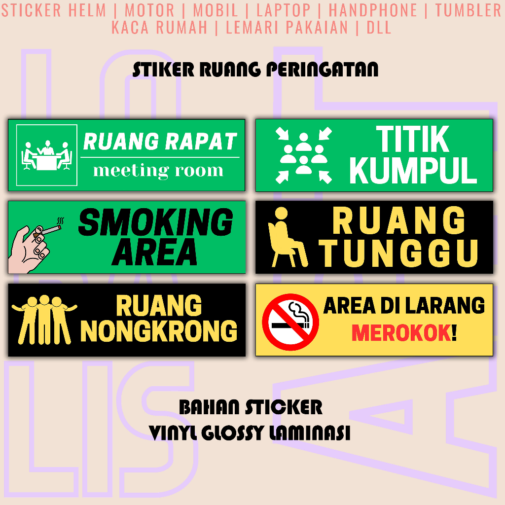 Jual Lokalisart Sticker Peringatan Stiker Petunjuk Tempat Sticker Petunjuk Ruangan