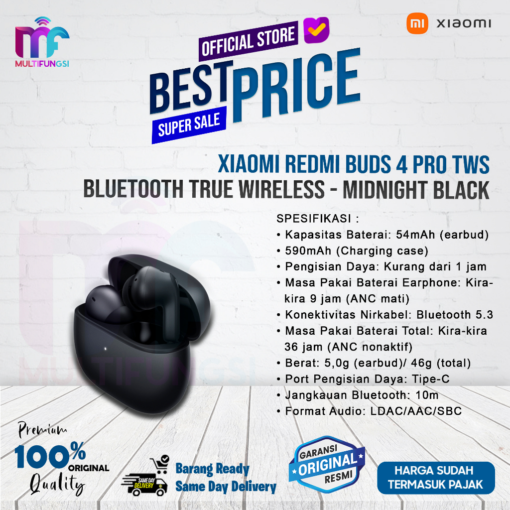 Jual Xiaomi Redmi Buds 4 Pro TWS Bluetooth True Wireless | Shopee Indonesia