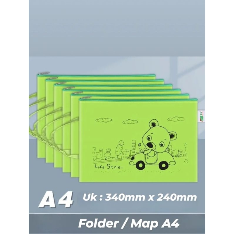 Jual 316 - Map A4 bertali / Map A4 zipper bag / folder A4 / Map A4 ...