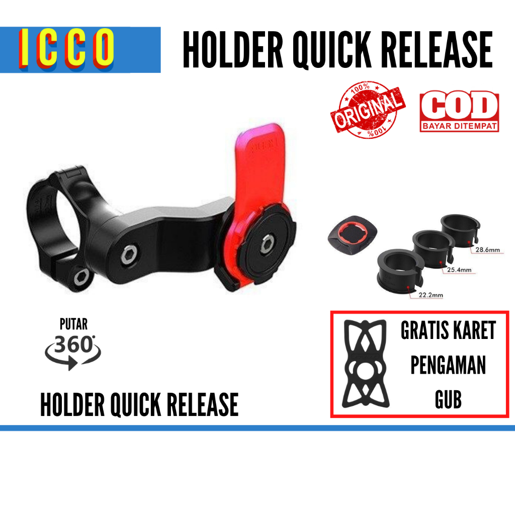 Jual Phone Holder Quick Release Holder HP Motor dan Sepeda Quad Lock