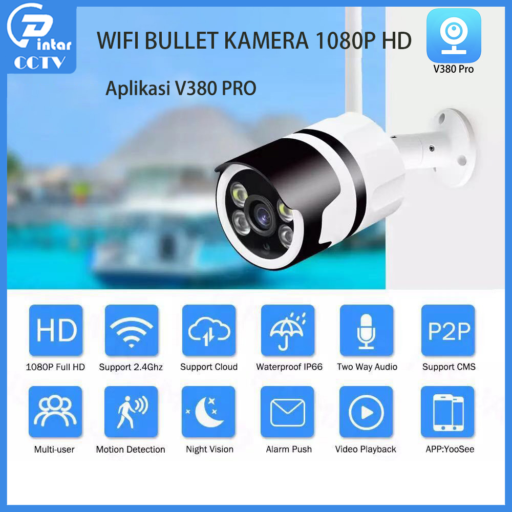 Jual CCTV IP Camera outdoor kamera v380 pro jarak jauh sambung ke hp