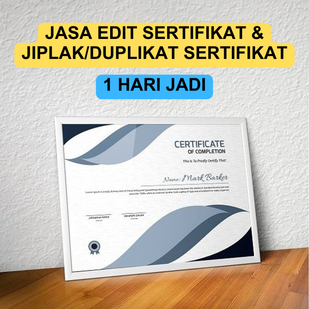 Jual JASA DESAIN SERTIFIKAT ONLINE / CUSTOME SERTIFIKAT / EDIT