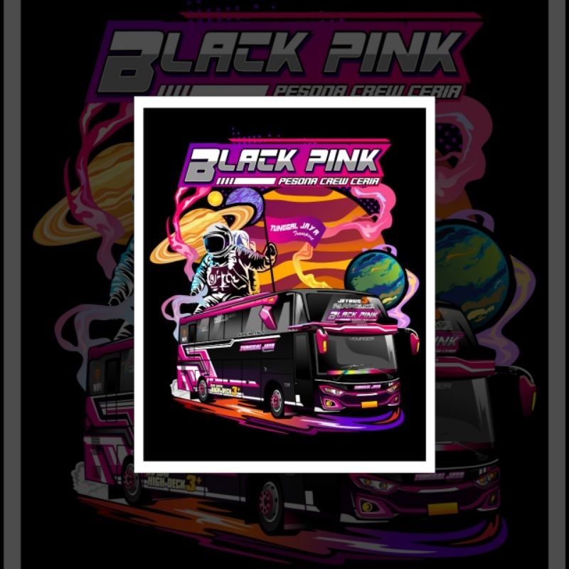 Jual (free sticker)CETAK STICKER BUSMANIA 5 PCS TUNGGAL JAYA BLACK PINK ...