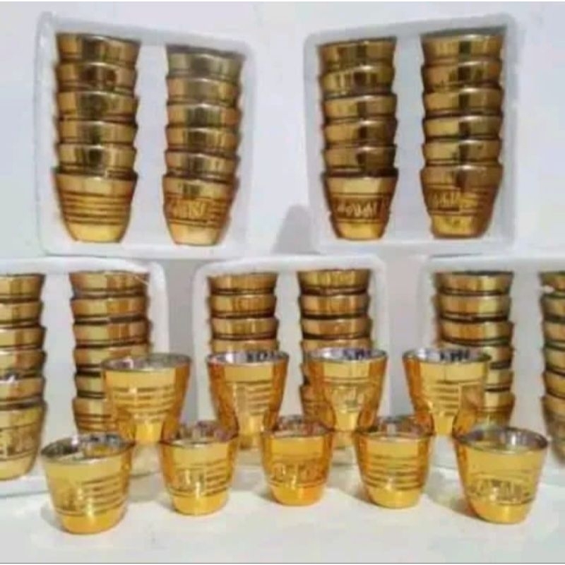 Jual Gelas Cucing Gold Zam Zam 1set Isi 12 Pcsgelas Cucing Oleh Oleh Haji Dan Umroh Murah 0728