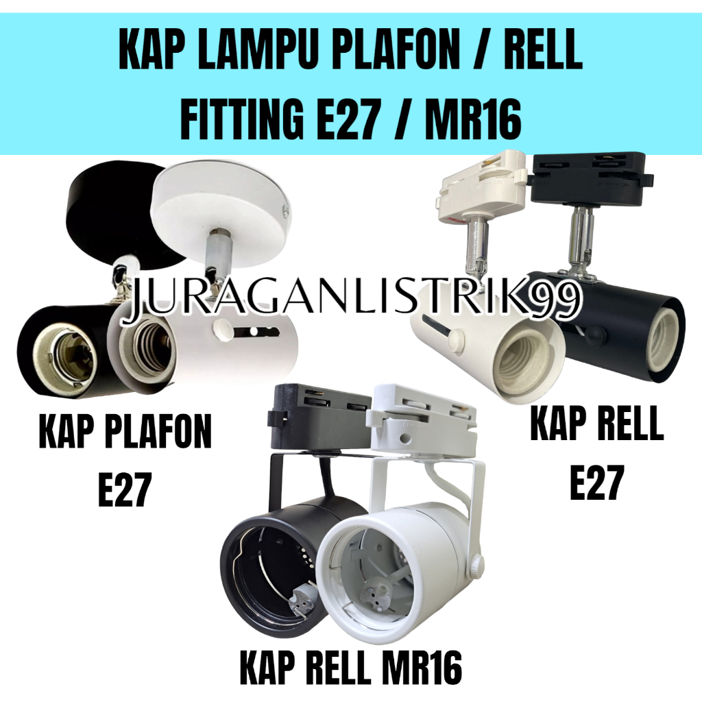 Jual KAP LAMPU TEMPEL / RUMAH LAMPU SOROT / SPOTLIGHT FITTING E27 ...