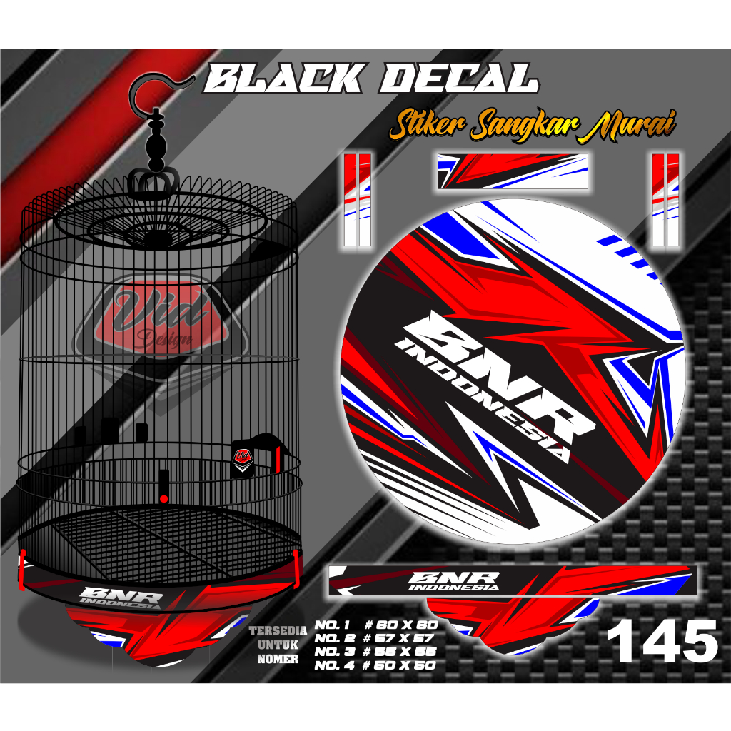 Jual Decal Sticker Sangkar Tebok Murai Bulat Motif BNR Indonesia No 1 2 ...