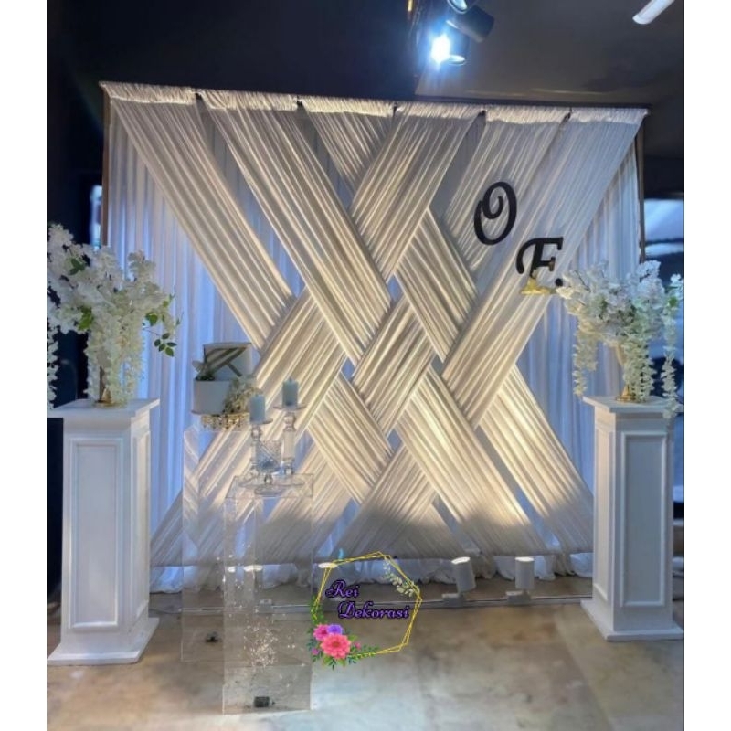 Jual TERBARU Backdrop Juntai Tunangan Aqiqah Ulang Tahun SUDAH DI JAHIT