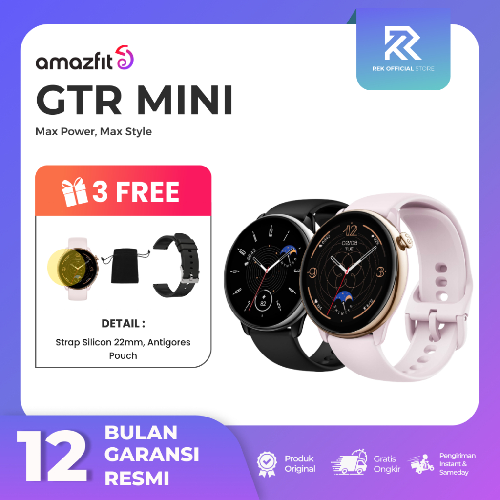 Amazfit GTR Mini Smartwatch Amoled Sleep Monitor Garansi Resmi