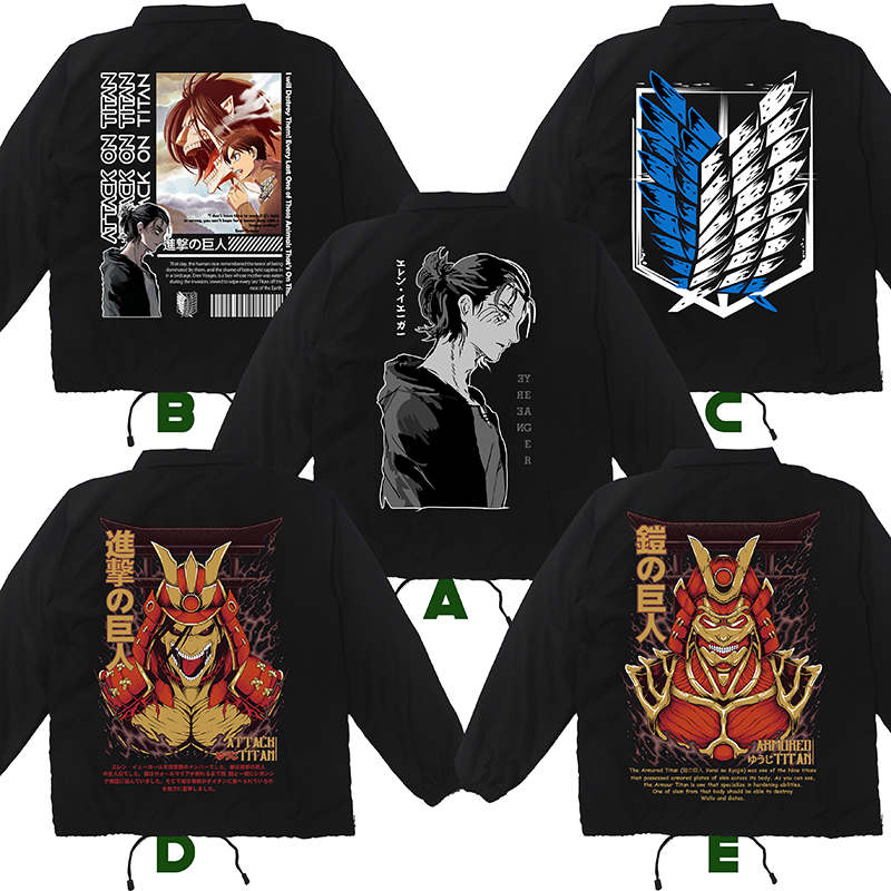 Jual JACKET COACH ANIME AOT SNK ATTACK ON TITAN EREN MOTOR WINDBREAKER