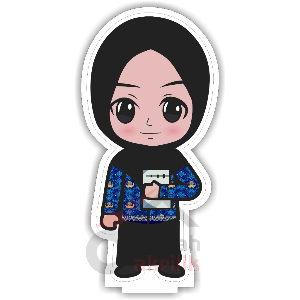 Jual Figur Animasi Guru PNS PPPK Terbaru BIRU/Korpri/PGRI/Selamat Hari