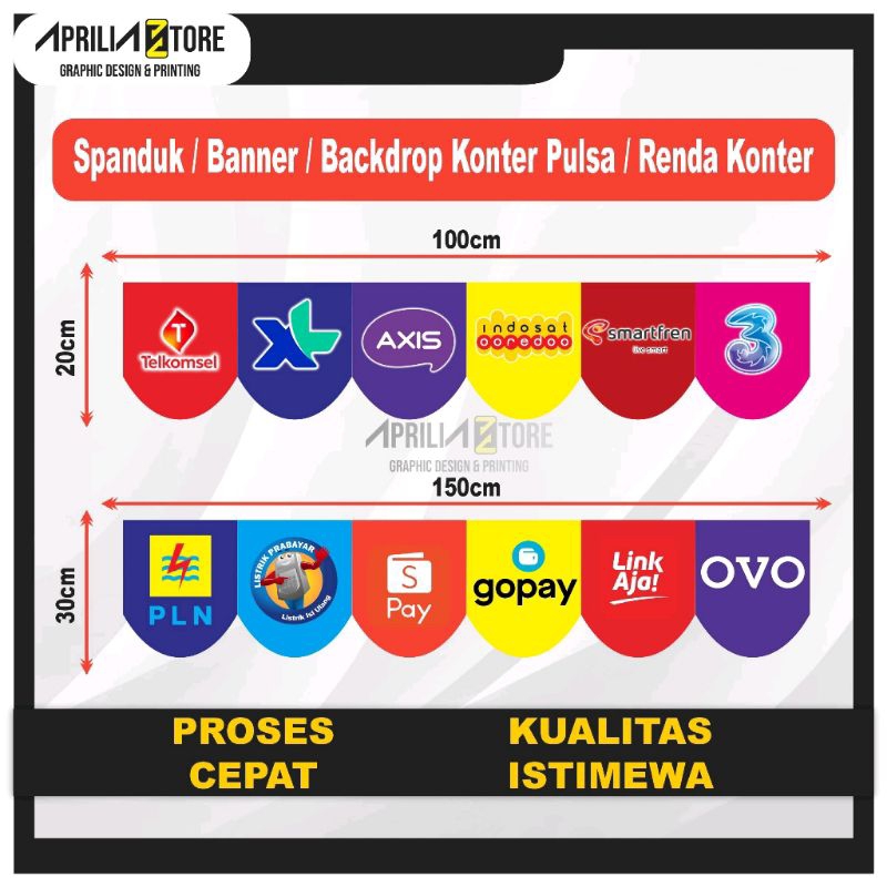 Jual Banner Renda Konter Spanduk Renda Hiasan Konter Pulsa Shopee