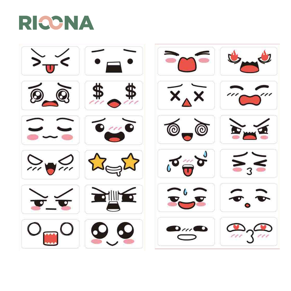 Jual 120 pcs Stiker Label Ekspresi Emoticon Transparan | Shopee Indonesia