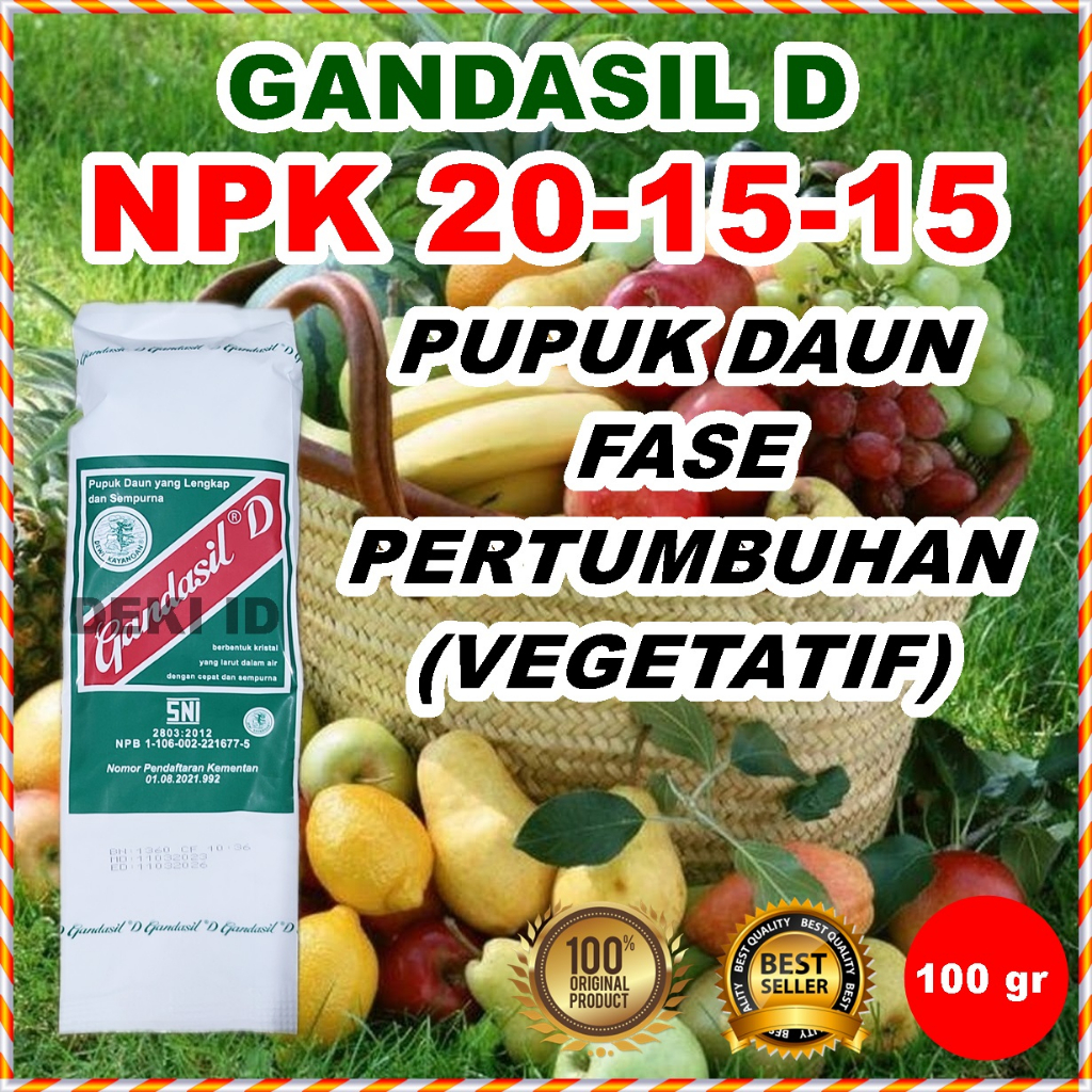 Jual Gandasil D Hijau 100 Gr Pupuk Daun Pertumbuhan Tanaman NPK ...