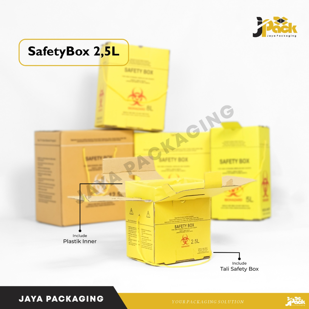 Jual SAFETY BOX 2.5 Liter Sampah Medis/Safetybox/Alkes/BioHazard/Kardus