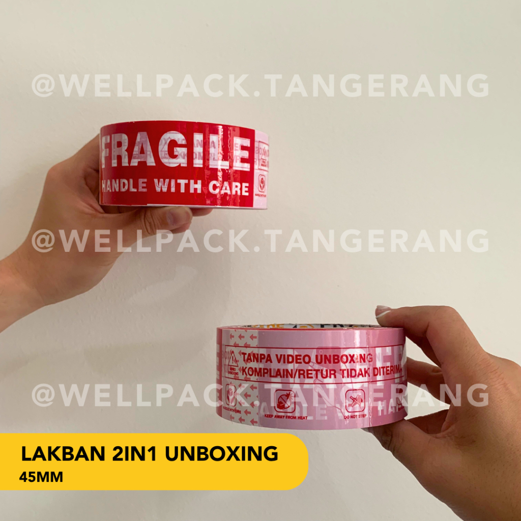 Jual Lakban Wajib Video Unboxing Fragile Jangan Dibanting Inch Tebal Shopee Indonesia