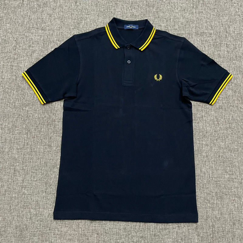 Jual Fred Perry Double Yellow Tipped Polo Black | Shopee Indonesia
