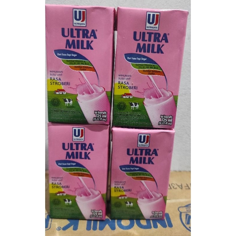 Jual Ultra Milk Susu Uht Rasa Stroberi 125 Ml Isi 8 Pcs Shopee